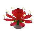 Supply Rotating Lotus 14pcs Double Petal Round Base Candle For Birthday Pary